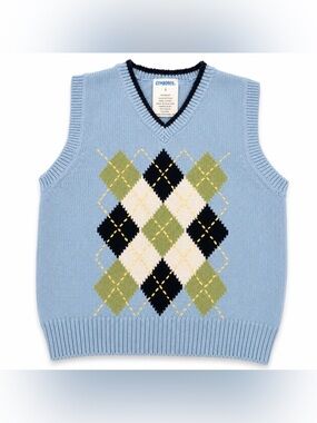 Vintage Y2K Gymboree Argyle Sweater Vest 💙💚